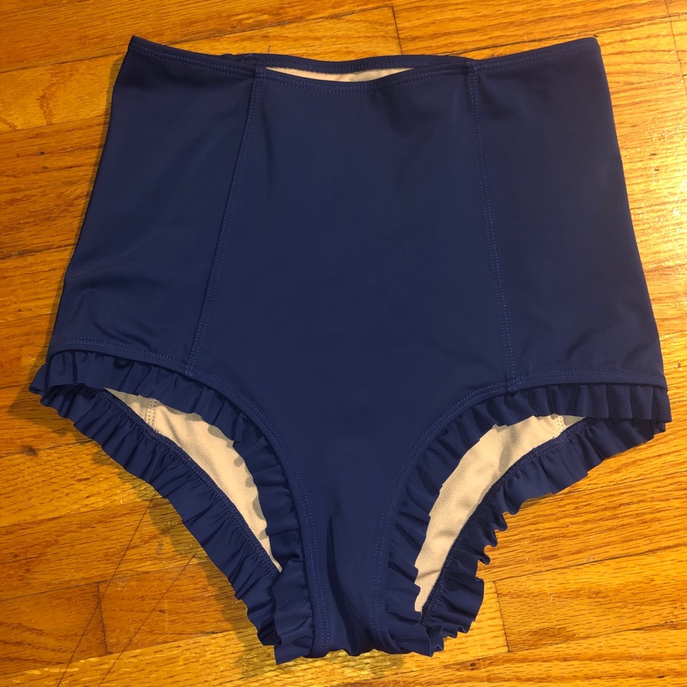 Kortni Jeane Navy Ruffle Around Bottoms